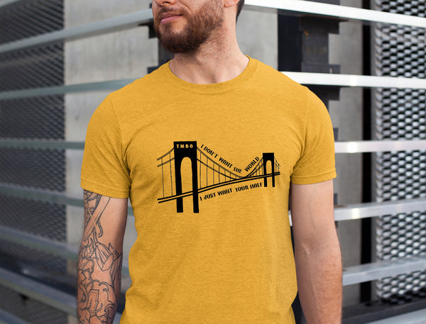 They Might Be Giants tshirt, TMBG Ana Ng lyrics t shirt, Verrazano Narrows Bridge Brooklyn NYC, 80s alt indie band